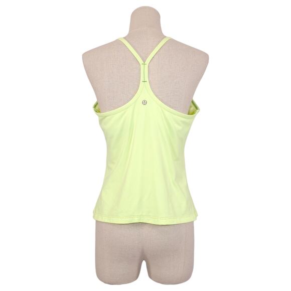 Lululemon Power Y Tank Neon Yellow Green Sz 12 - Picture 3 of 6